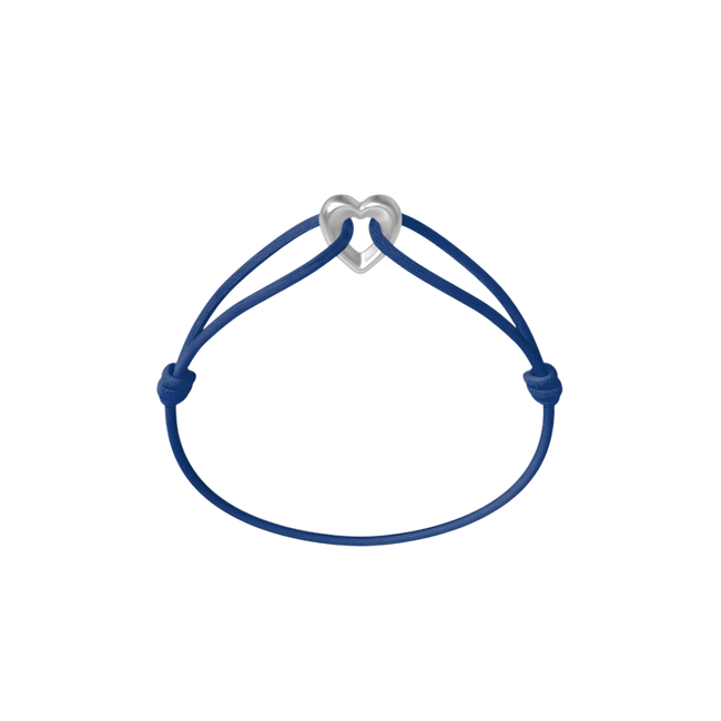 Silver Heart Cord Bracelet