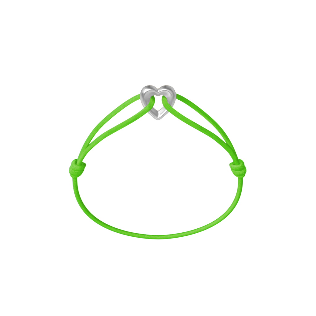 Silver Heart Cord Bracelet