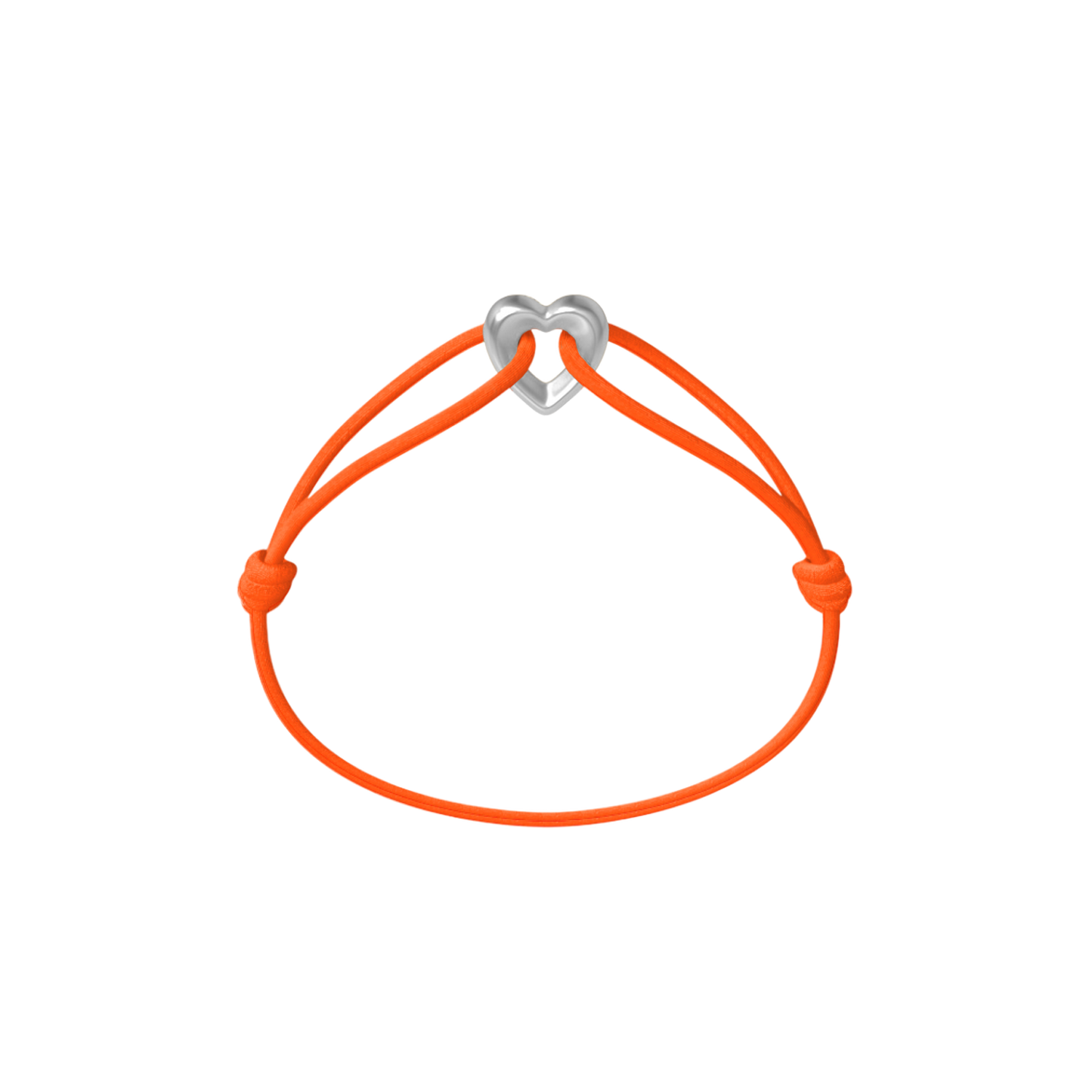 Silver Heart Cord Bracelet