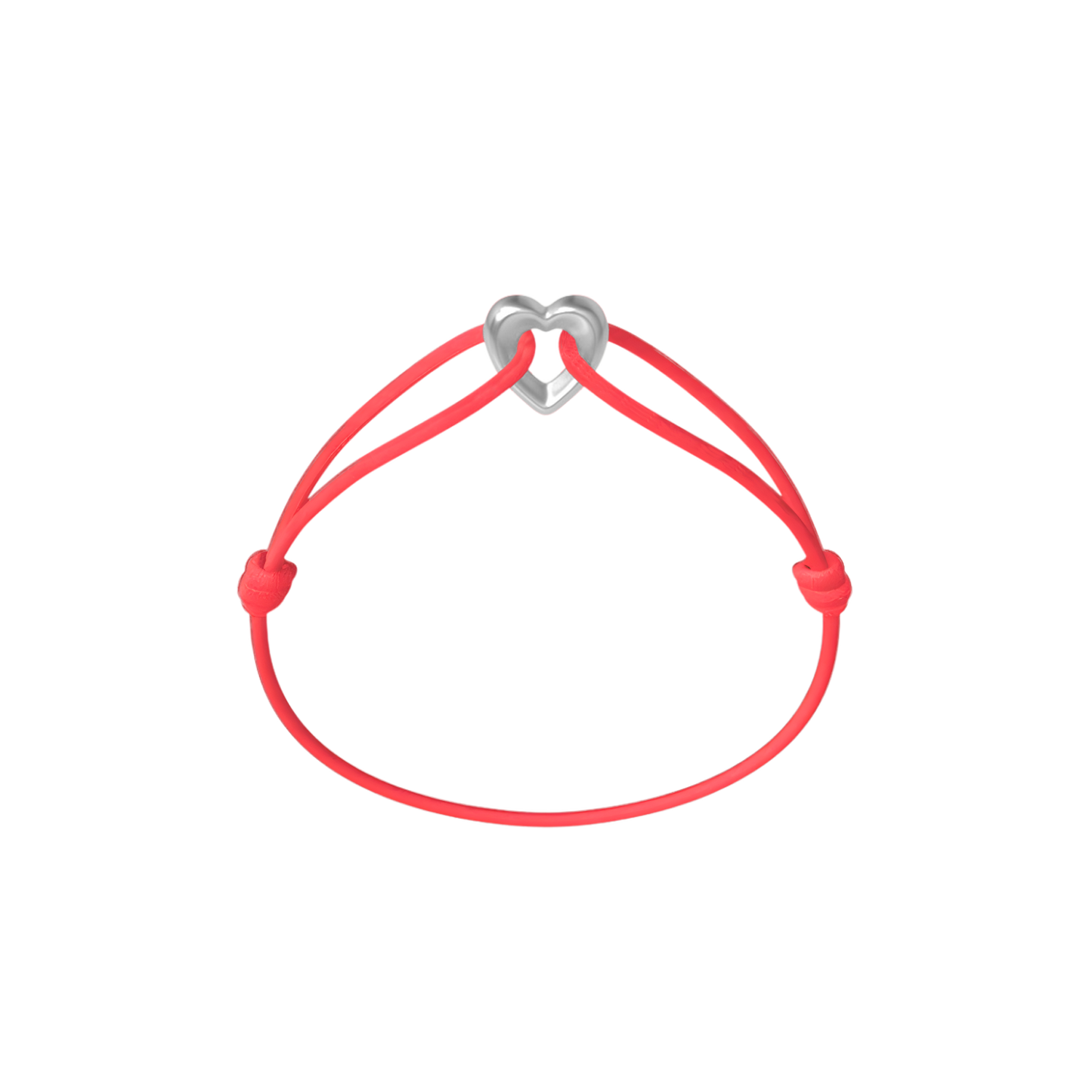 Silver Heart Cord Bracelet