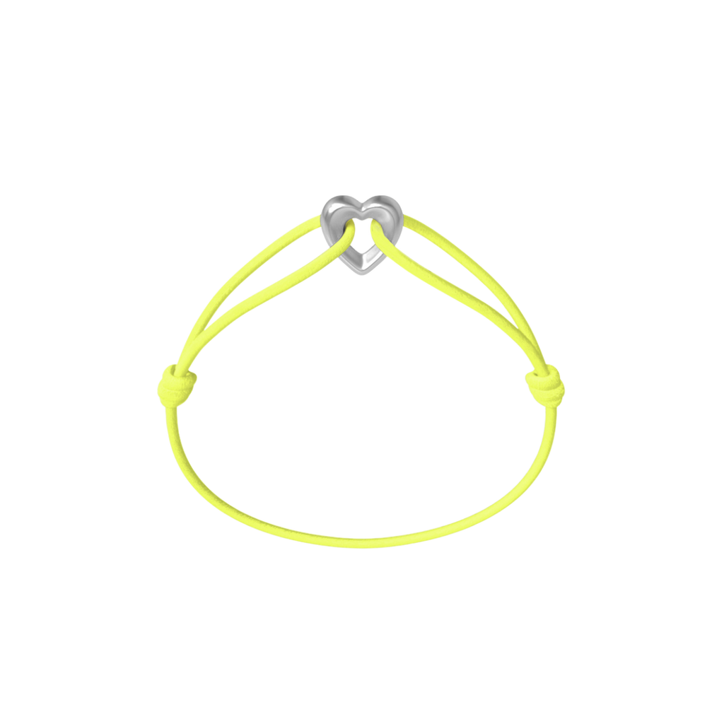 Silver Heart Cord Bracelet