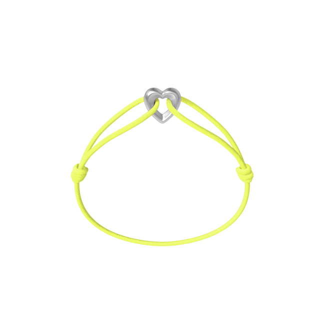 Silver Heart Cord Bracelet