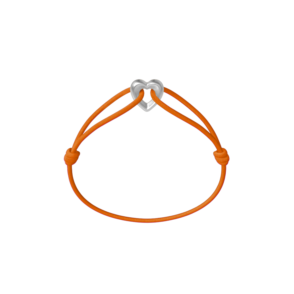 Silver Heart Cord Bracelet