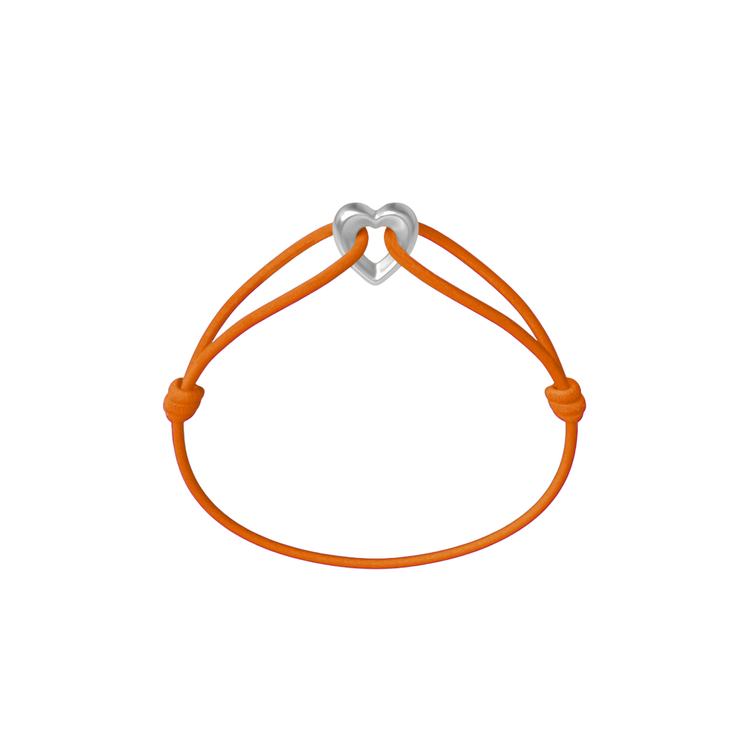 Silver Heart Cord Bracelet