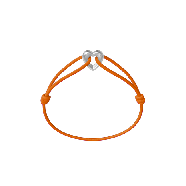 Silver Heart Cord Bracelet