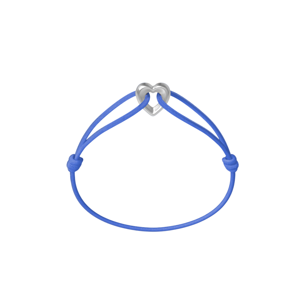 Silver Heart Cord Bracelet