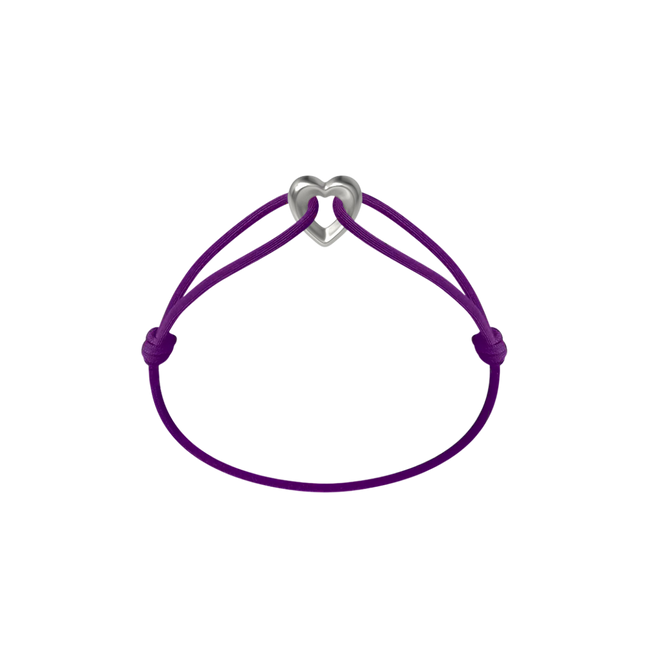 Silver Heart Cord Bracelet