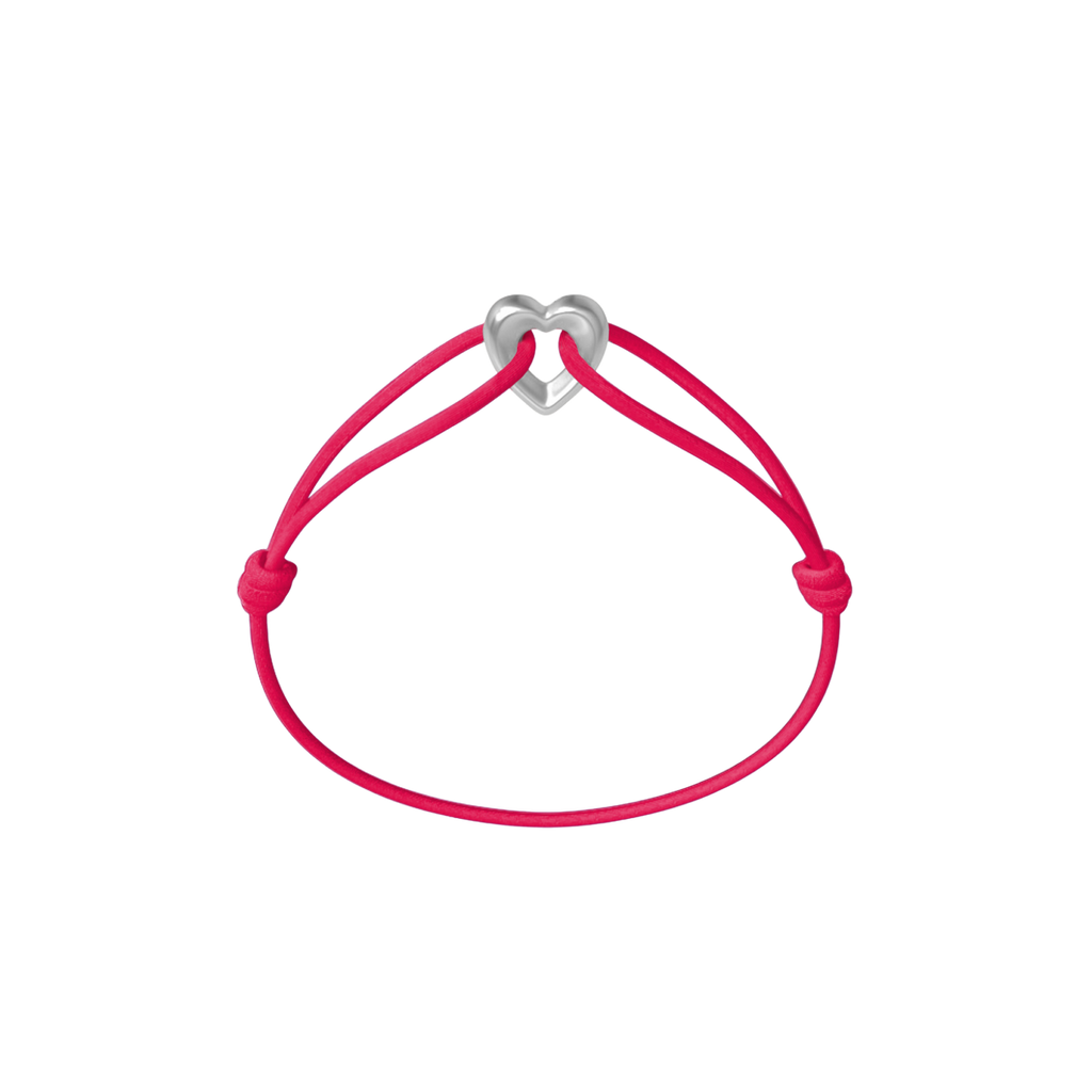 Silver Heart Cord Bracelet