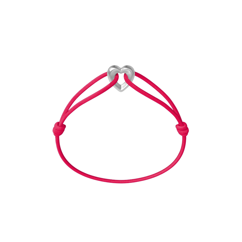 Silver Heart Cord Bracelet