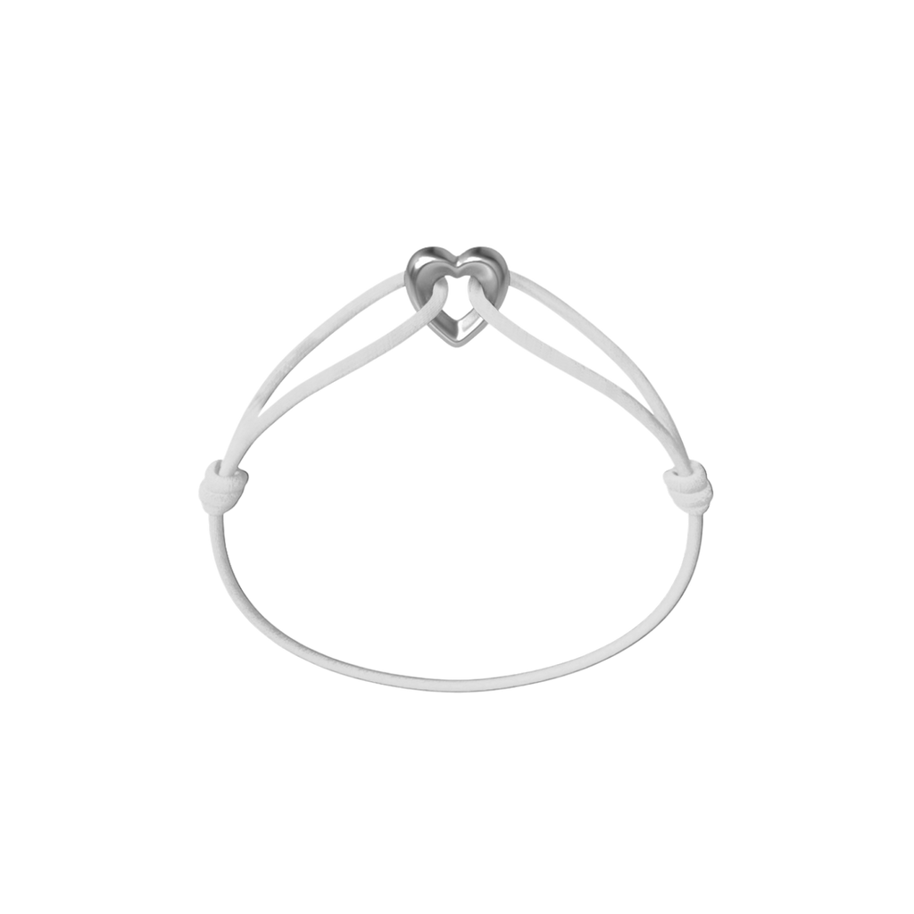 Silver Heart Cord Bracelet