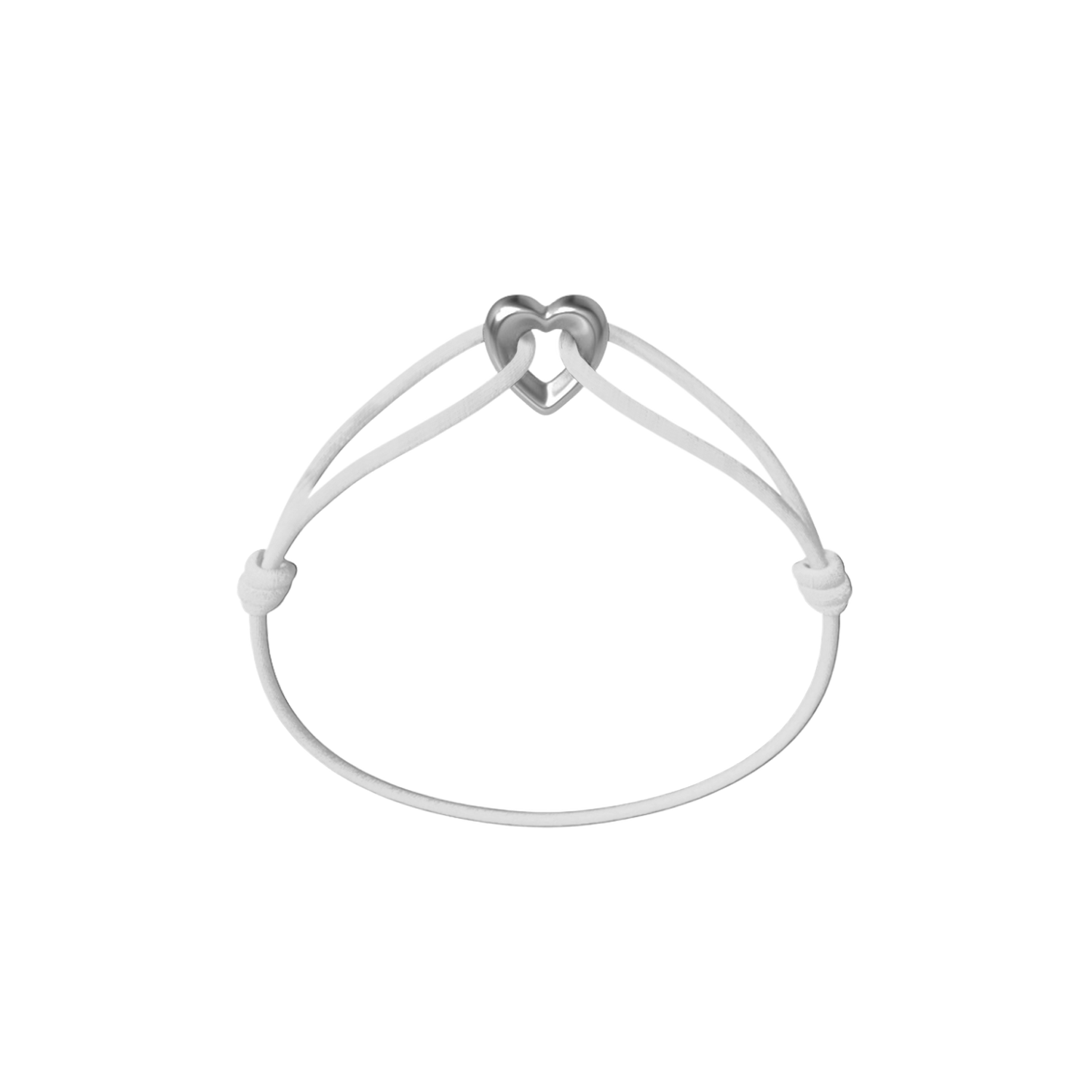 Silver Heart Cord Bracelet