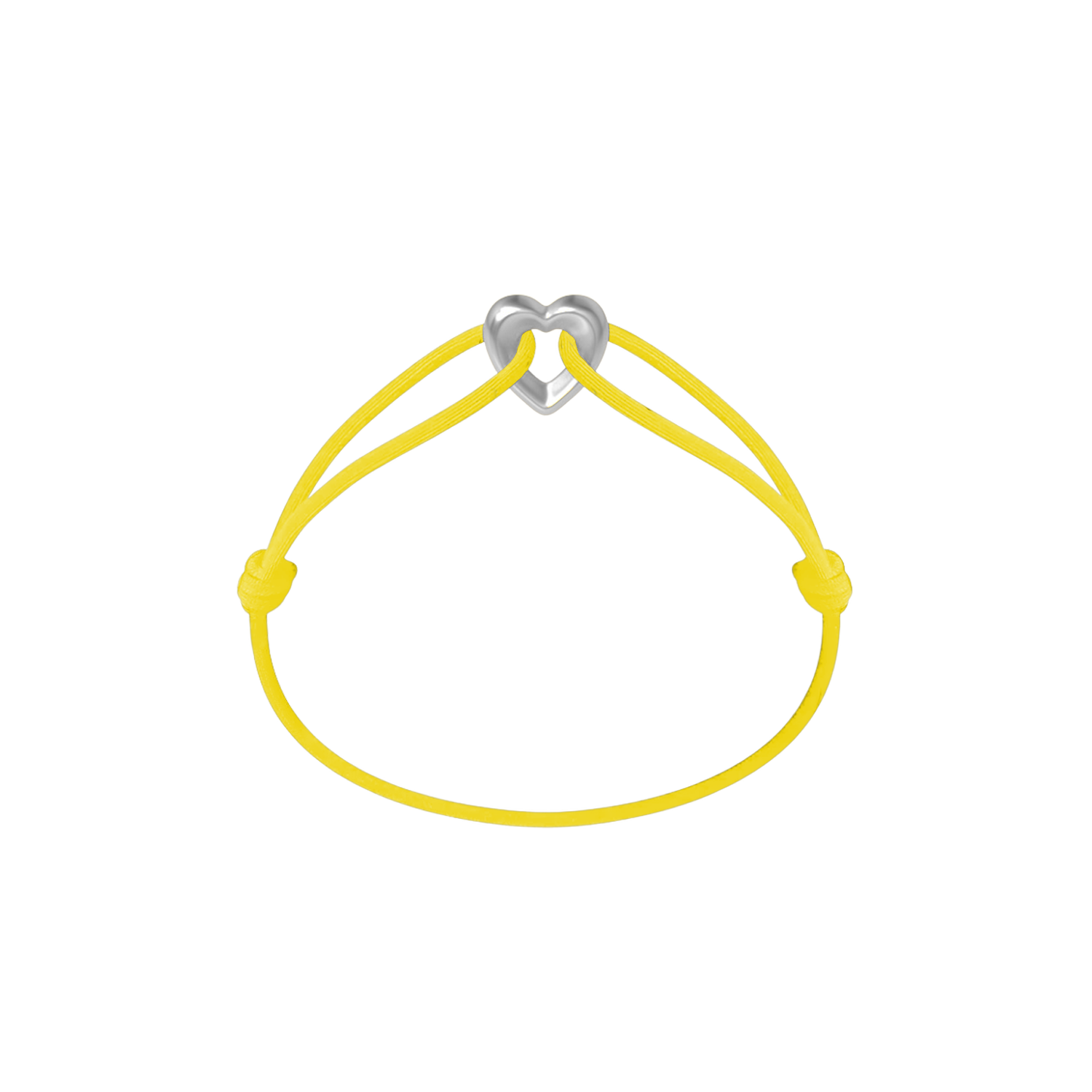 Silver Heart Cord Bracelet