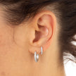 Large Huggie Earrings with Clear Stones