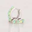Lime Green Opal Huggie Earrings