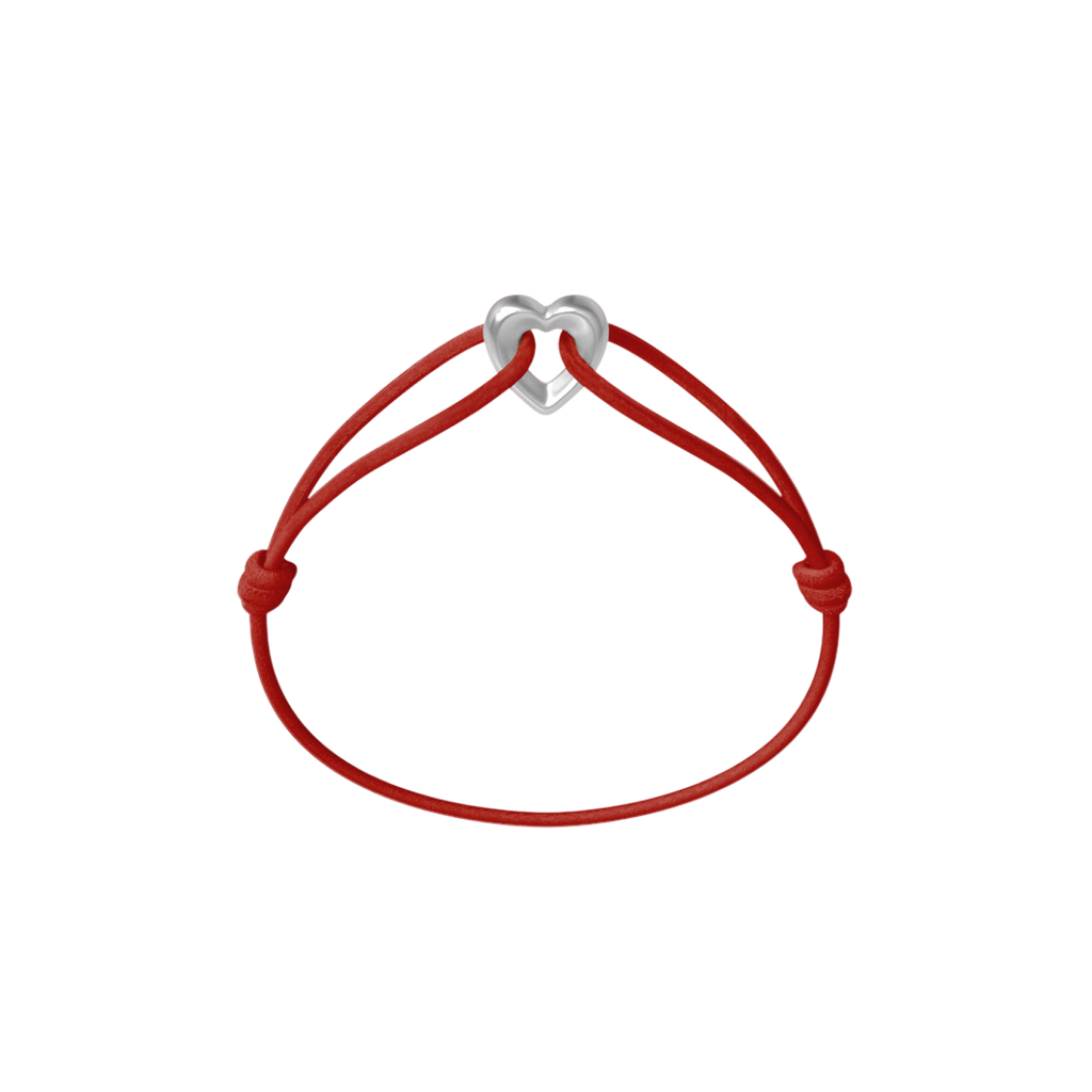 Silver Heart Cord Bracelet