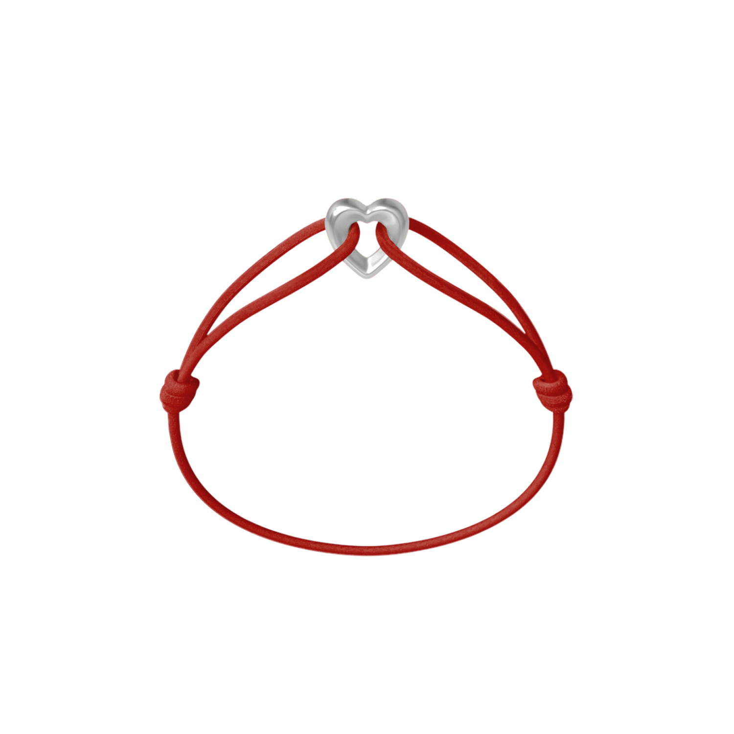 Silver Heart Cord Bracelet