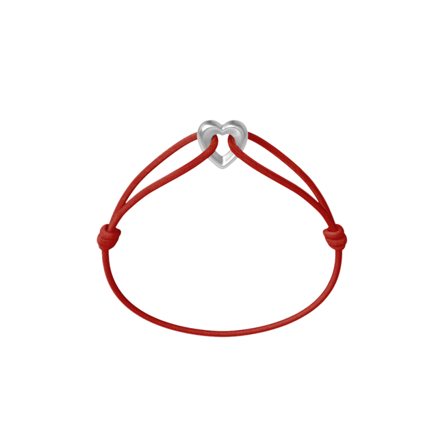 Silver Heart Cord Bracelet