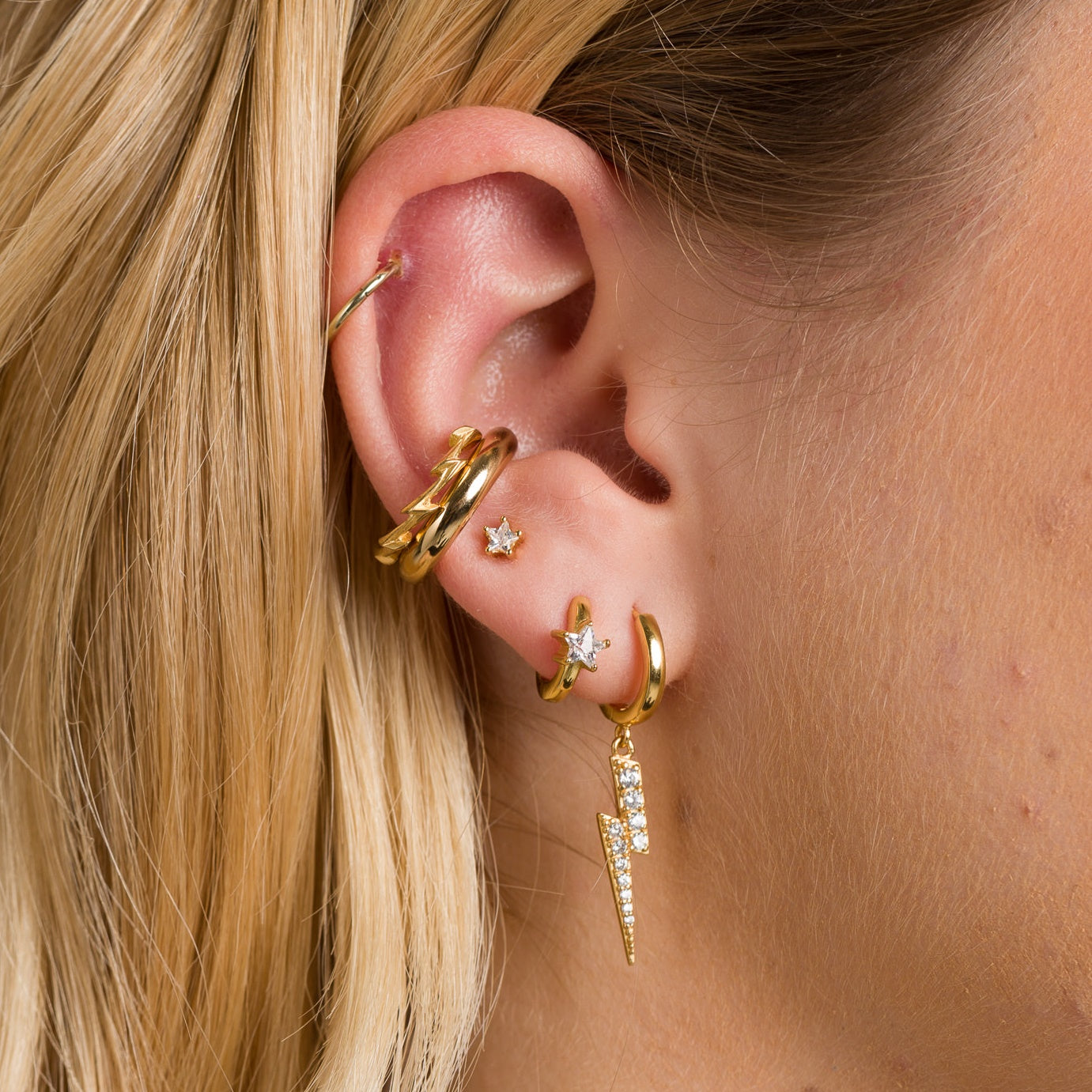 Lightning Hoop Earrings