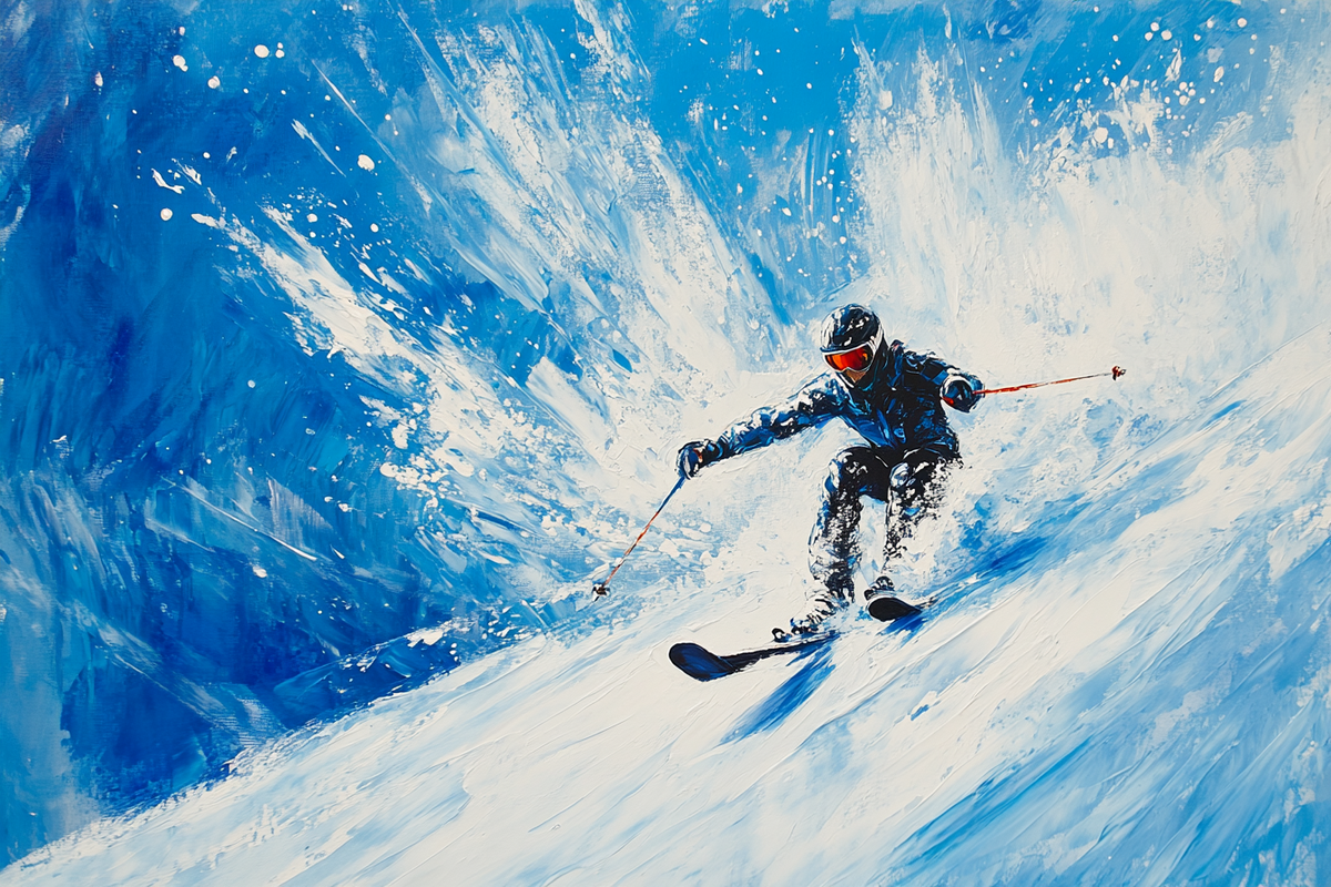 Skier's Descent Blanket