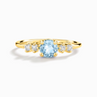 Himmelblauer Topas Fünf-Stein-Ring in 18 Karat Gold Vermeil