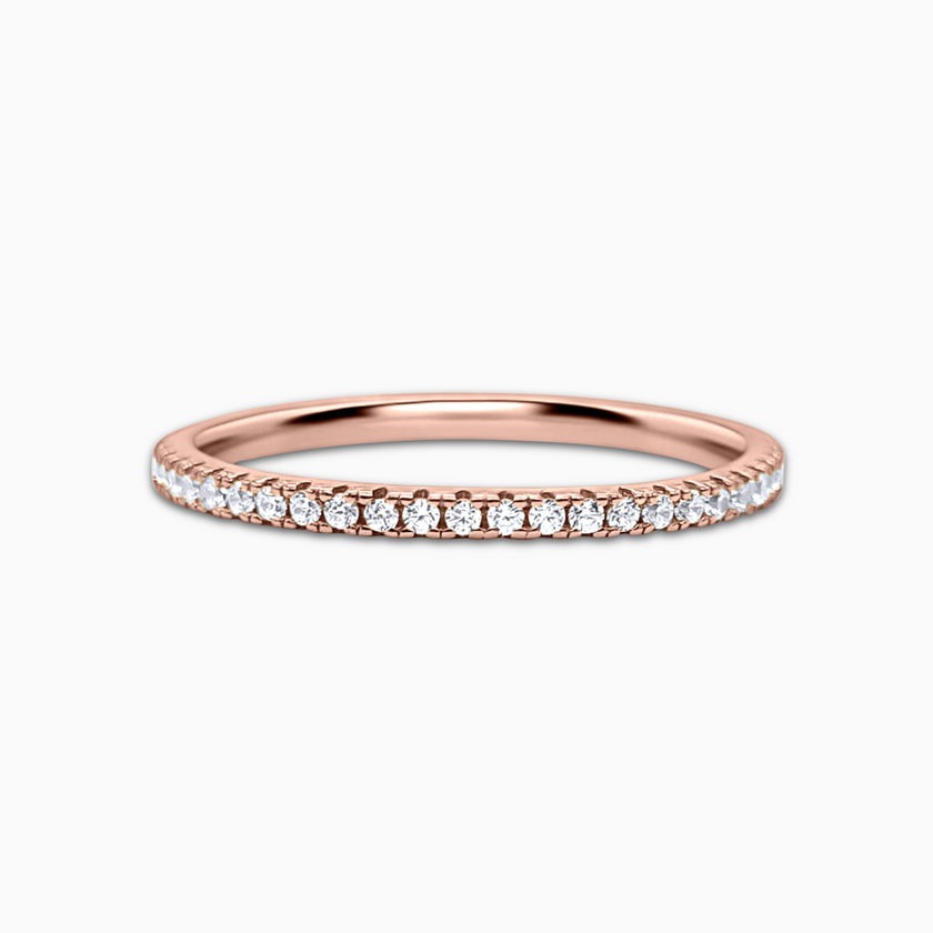 Dünner, durchgehender Memoire-Ring (1,2 mm) in Roségold