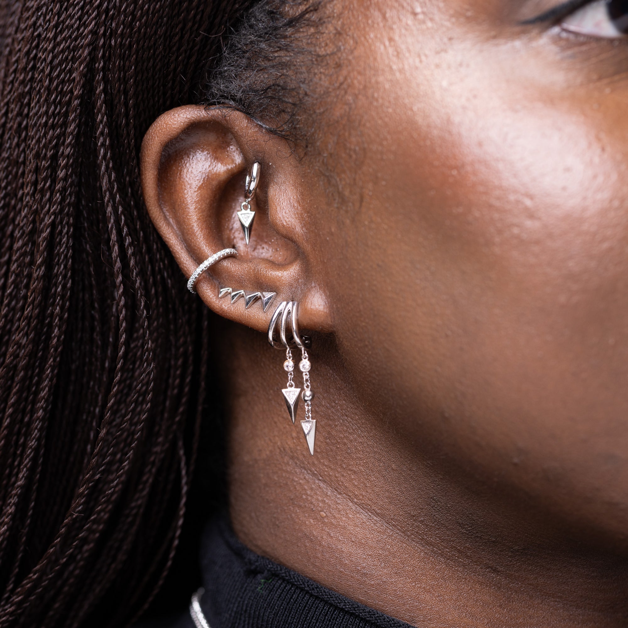 Slim Sparkling Single Ear Cuff