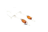 Small Droplet Amber Dangle Earrings