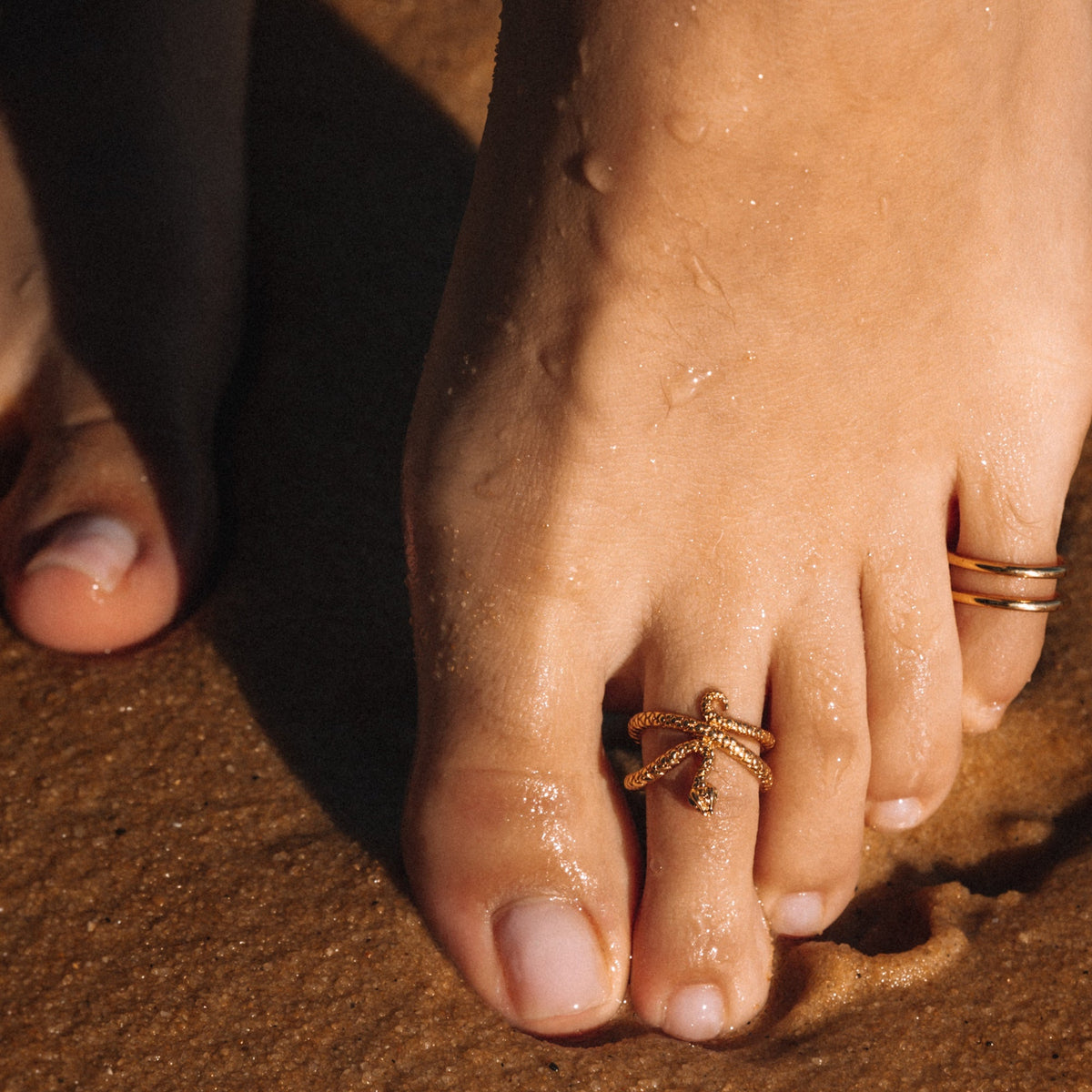 Gold Snake Toe Ring