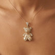 Gold Pendant – Teddy with Sparkling Stones – 14ct Gold