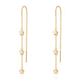 Gold Sparkling Star Threader Earrings