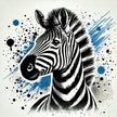 Splatter Zebra Canvas
