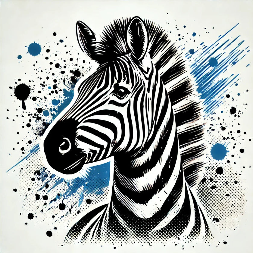 Splatter Zebra Canvas