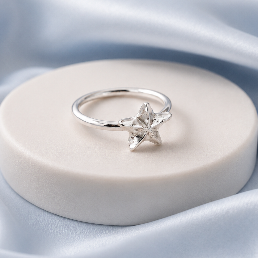 Starfish Charm Ring