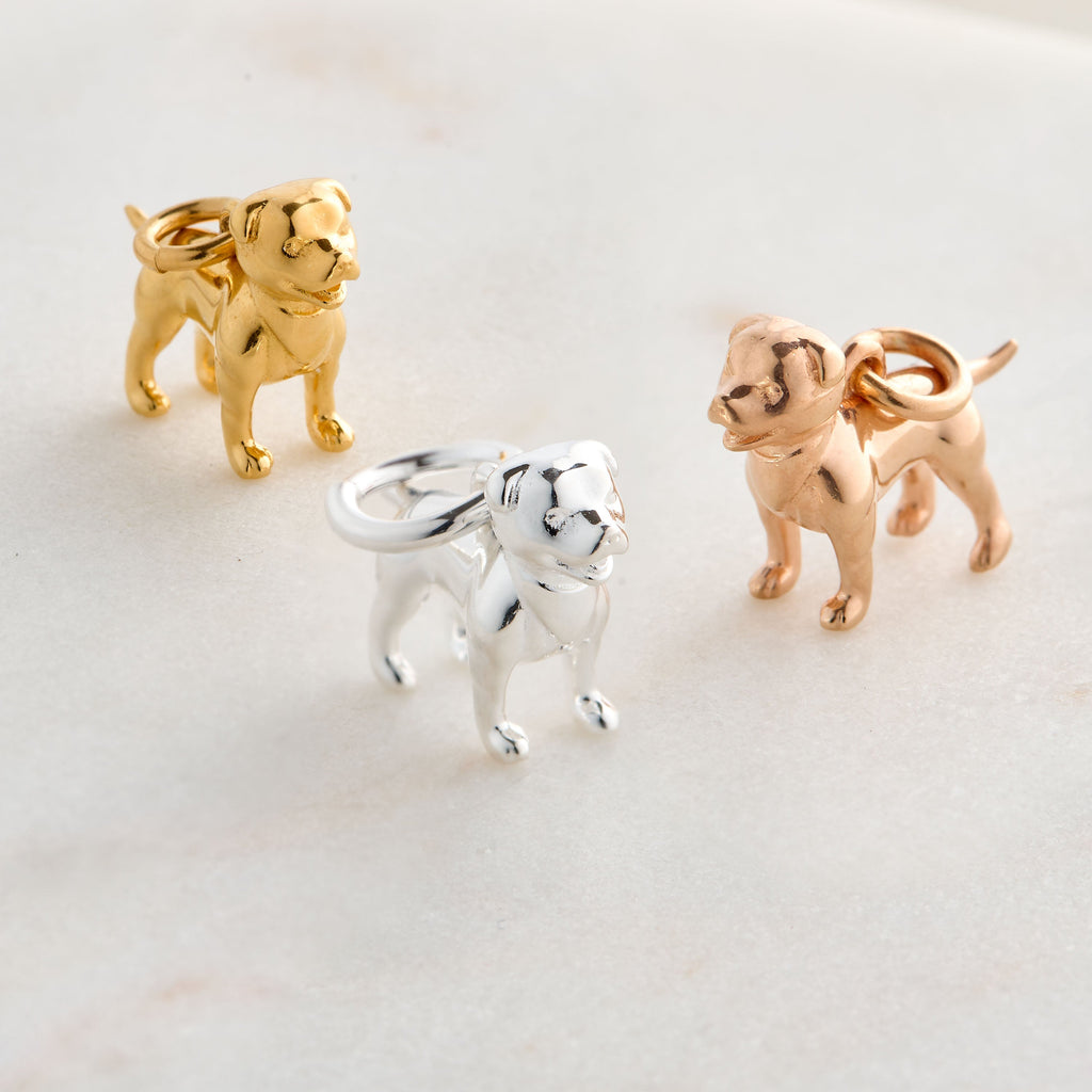 Staffordshire Bull Terrier Silver Dog Charm