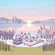 Summer Picnic by the Lake Canvas