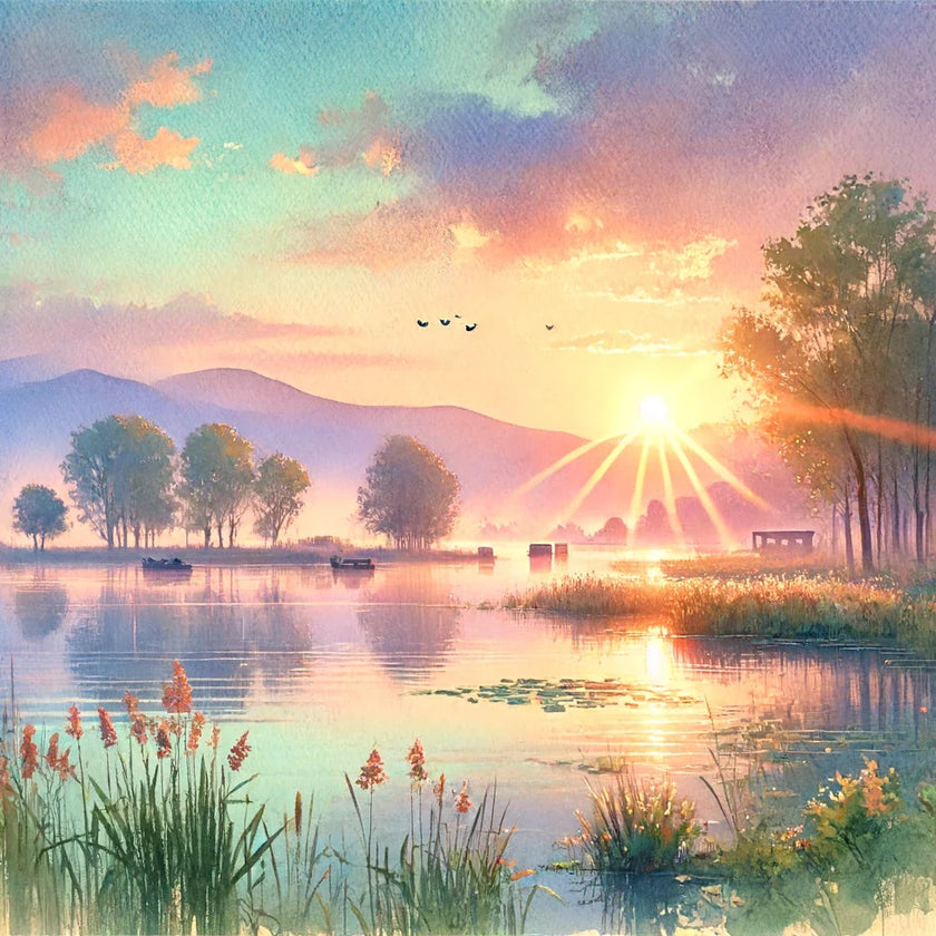 Sunrise Over Masazir Lake Canvas