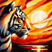 Sunset Tiger Blaze Canvas