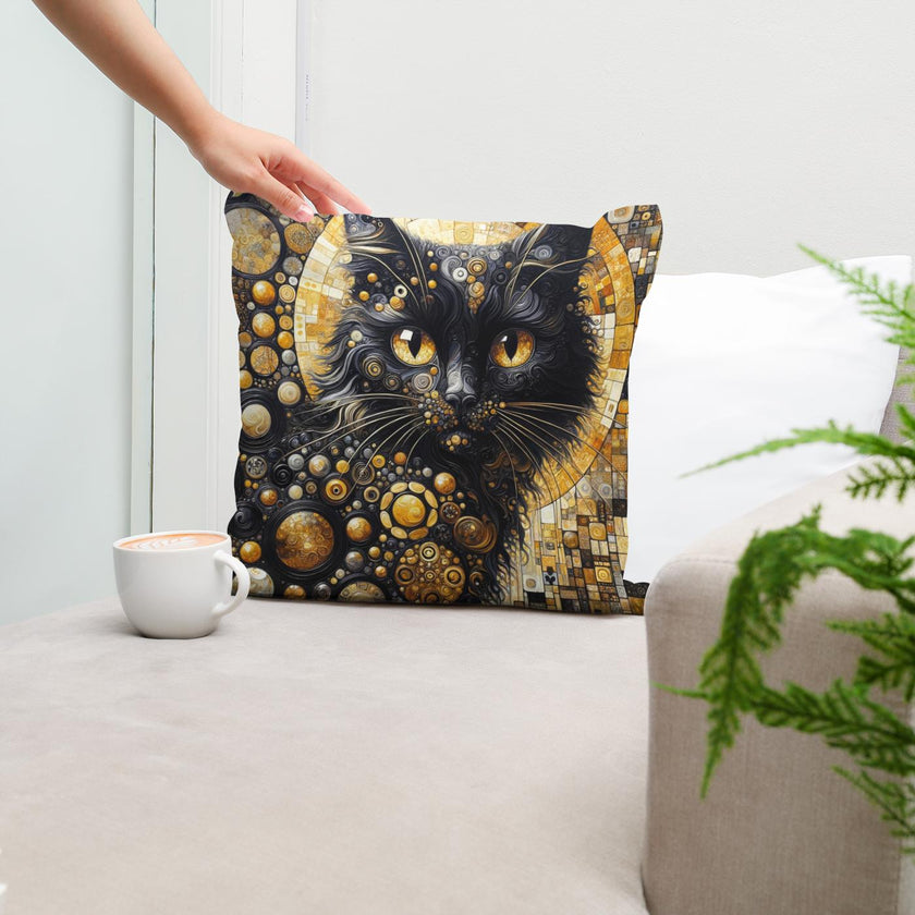 The Golden Cat Eyes Cotton Cushion