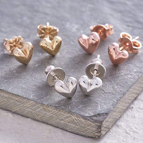 Sweetheart Silver Stud Earrings