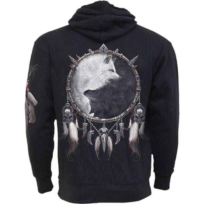WOLF CHI - Sudadera con Capucha y Bolsillo Lateral Negra