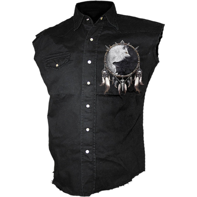 WOLF CHI - Ärmellose Stone Washed Worker Schwarz