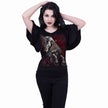 INFERNAL UNICORN - Boat Neck Bat Sleeve Top Black