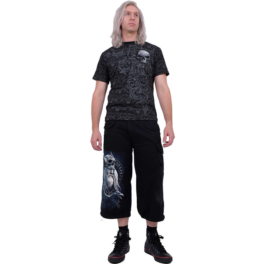 ODIN'S WARRIOR - Vintage Cargo Shorts 3/4 Long Black