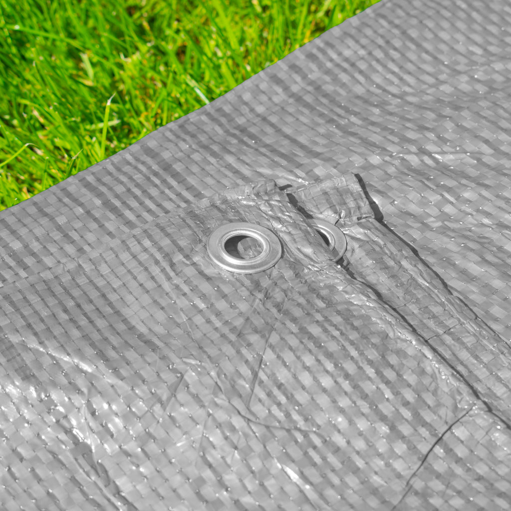 Grey S-Grade Tarpaulin with 10 Metres of 8mm Bungee Rope