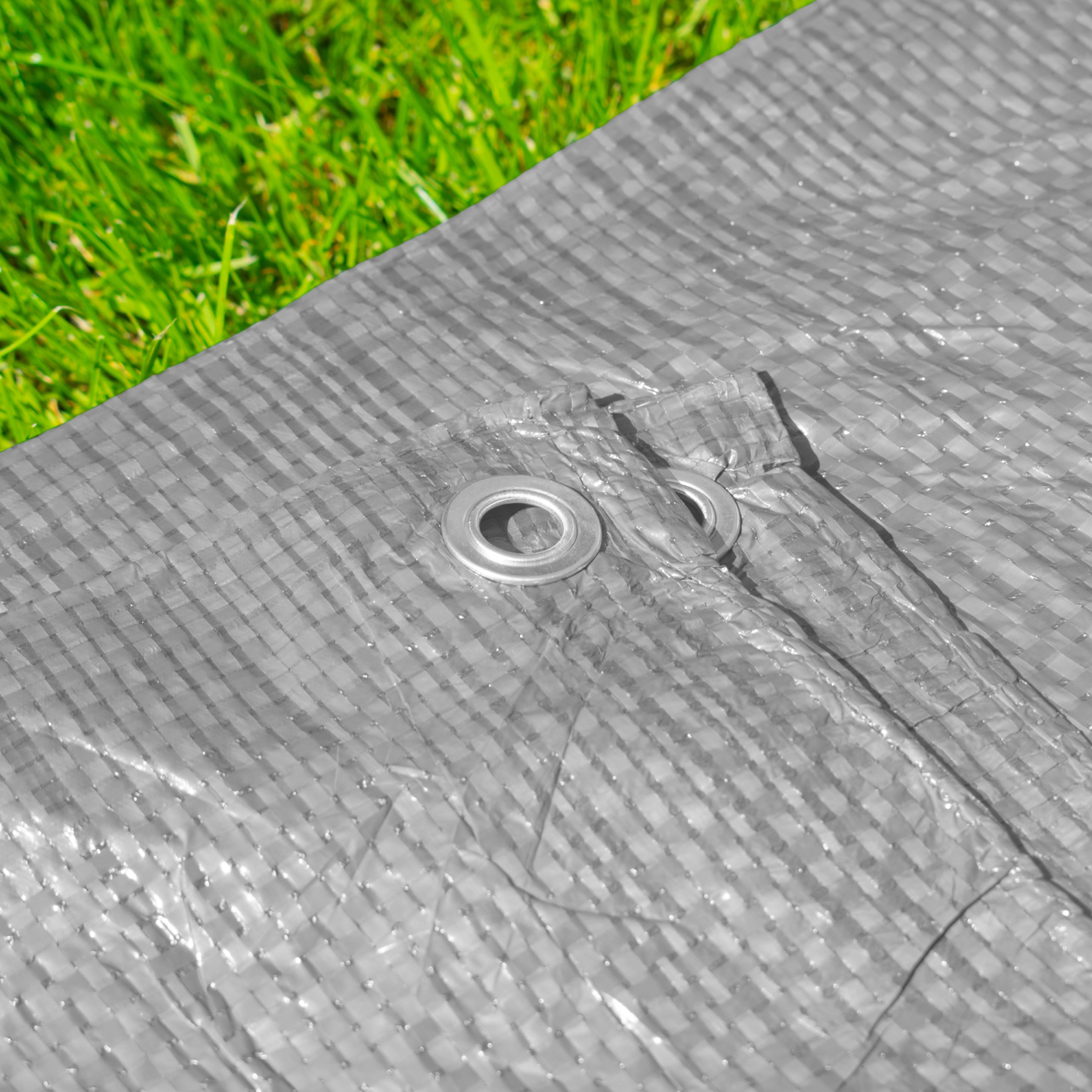 Grey S-Grade Tarpaulin with 10 Metres of 8mm Bungee Rope
