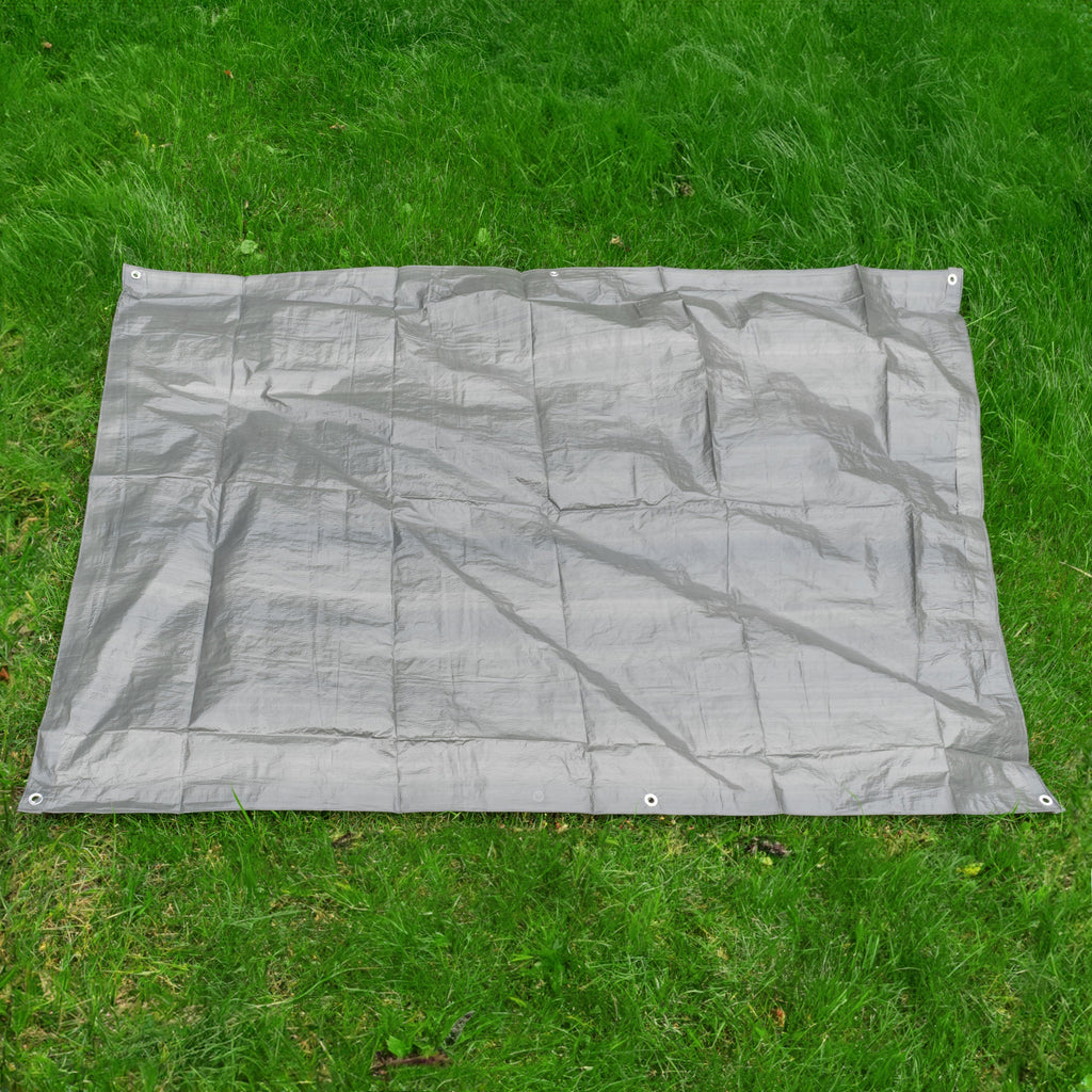 Grey S-Grade Tarpaulin with 10 x 6" Bungee Balls (Black)