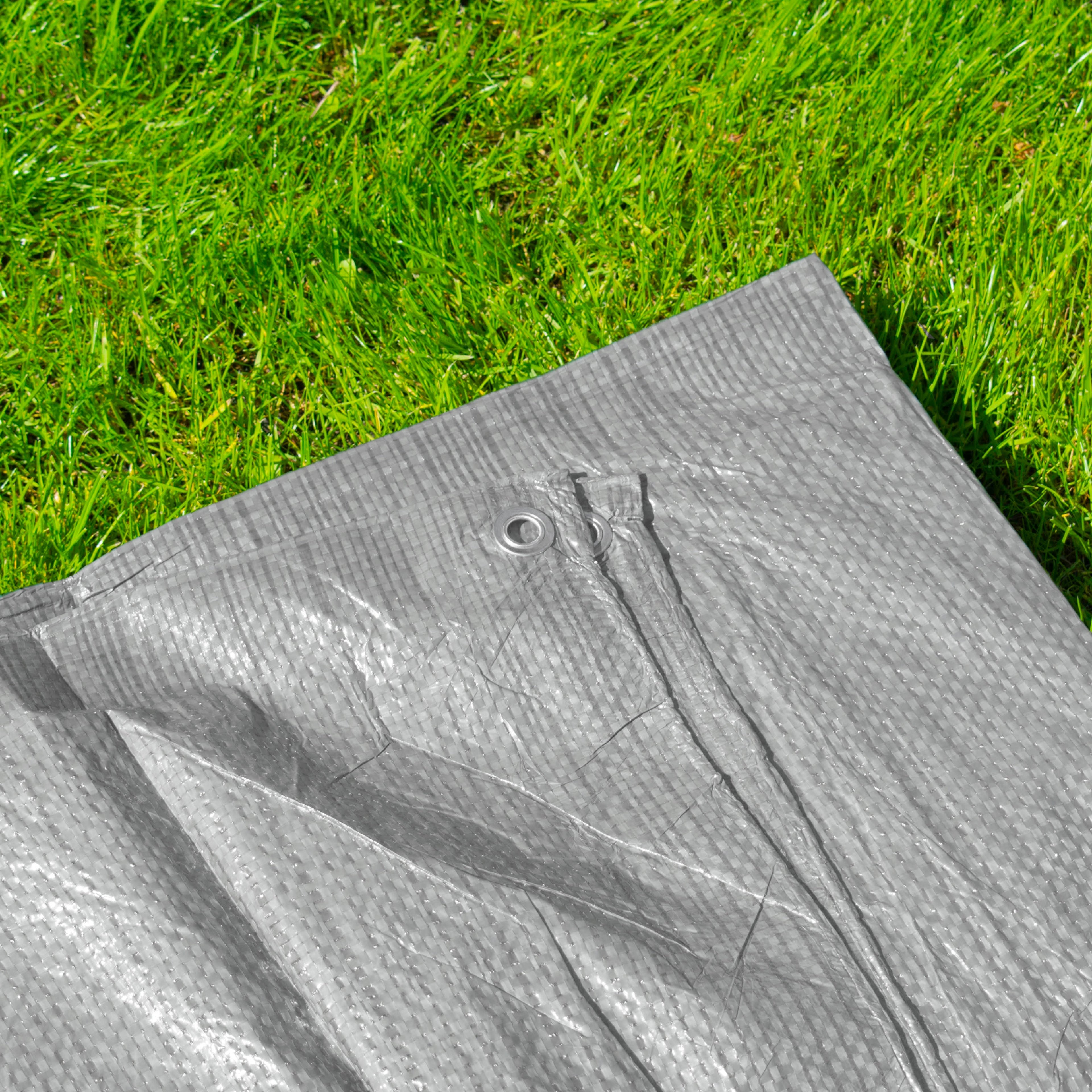 Grey S-Grade Tarpaulin with 20 x 6" Bungee Balls (White)