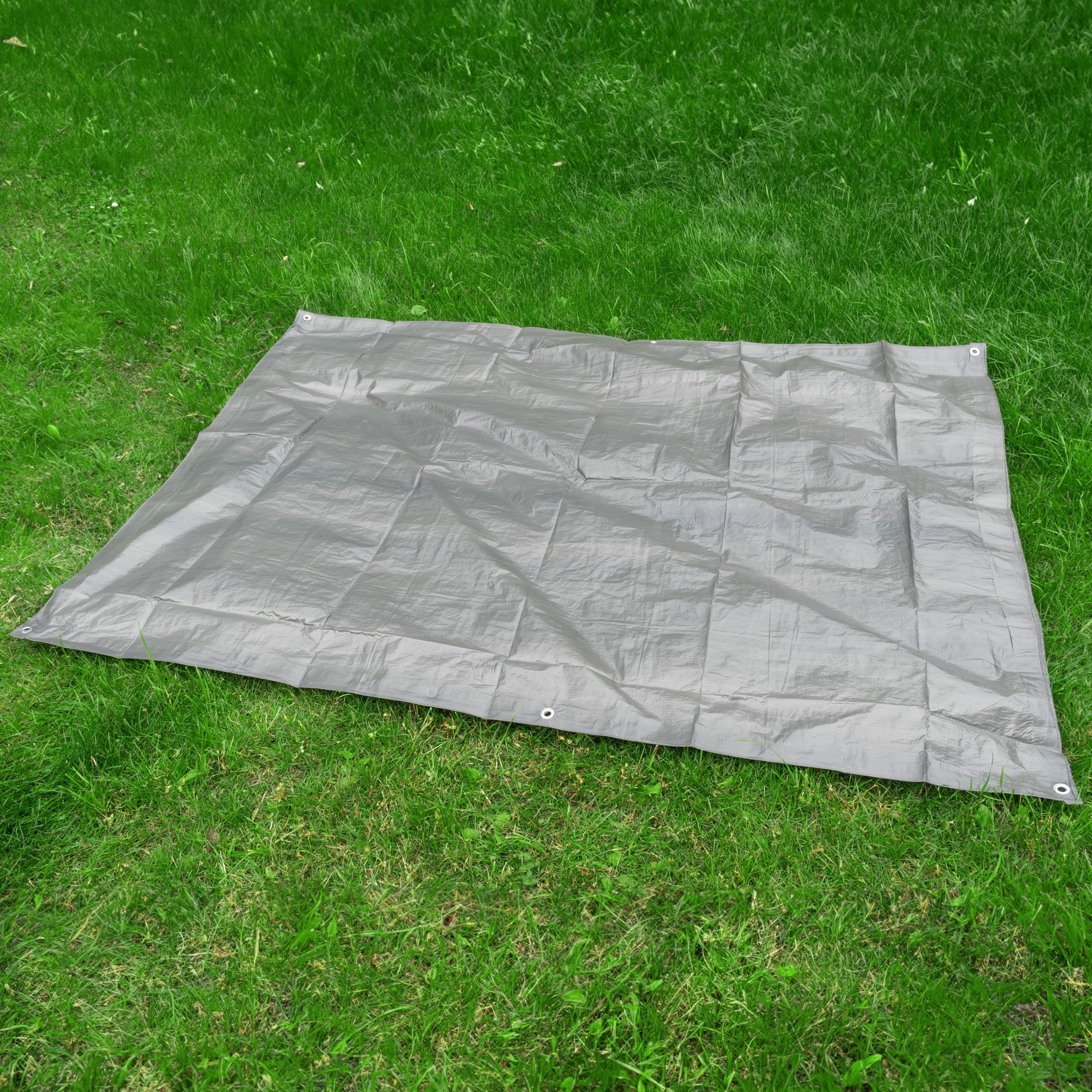 Grey S-Grade Tarpaulin with 20 x 6" Bungee Balls (White)