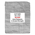 Grey S-Grade Tarpaulin 3m x 3m