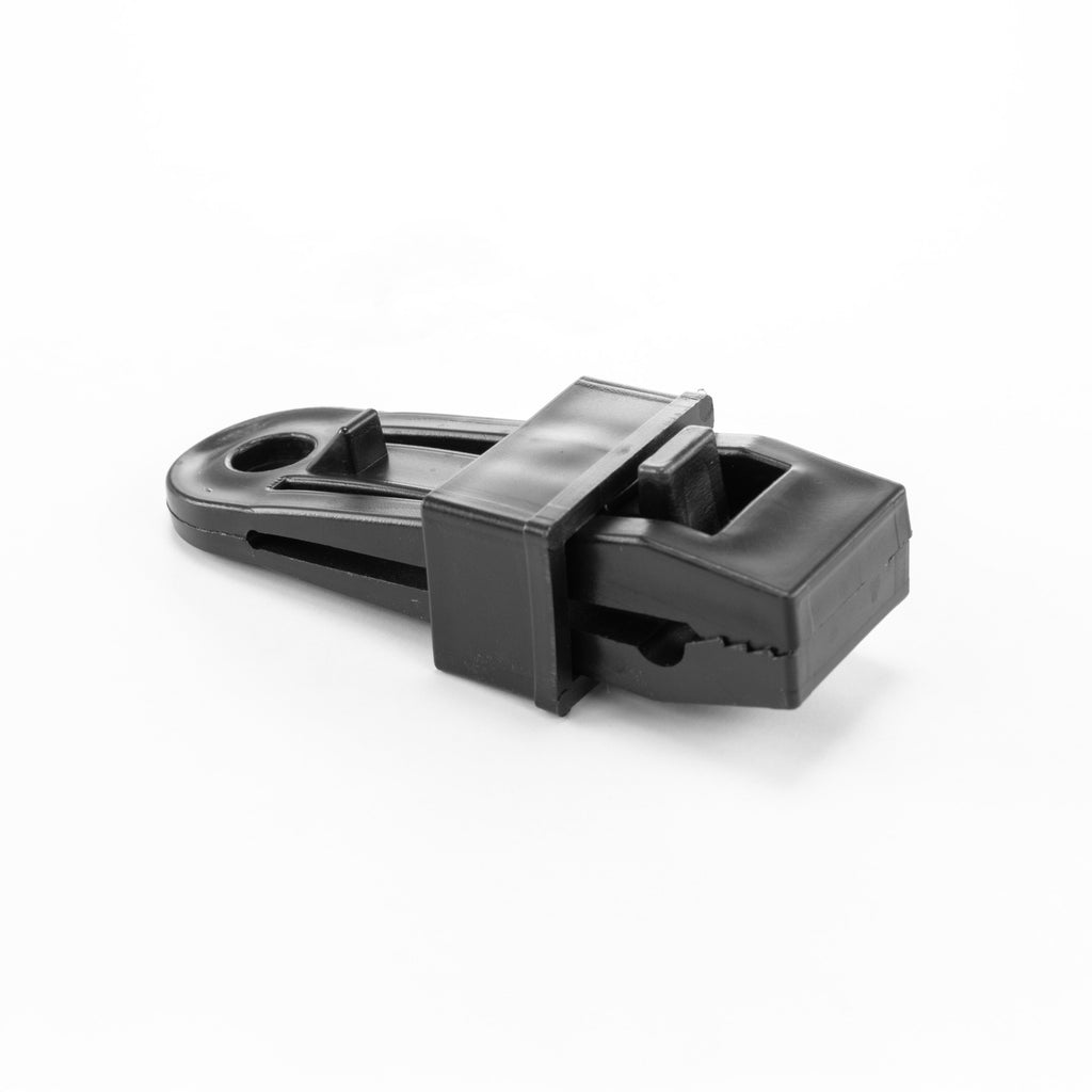 Black/Silver L-Grade Tarpaulin with 10m of 6mm Bungee Rope and 10 x Slide Type Tarp Clips